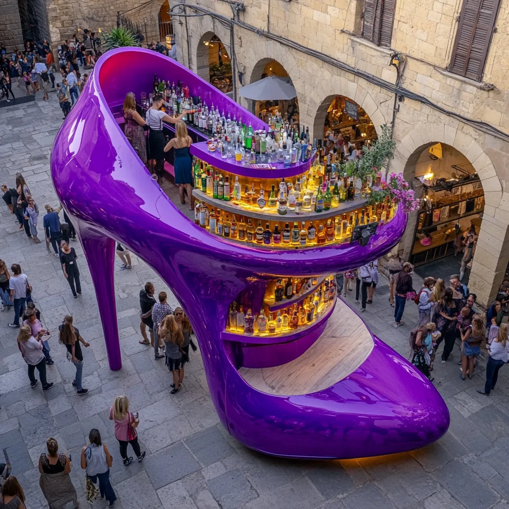 Stiletto Heel-Shaped Coffee Kiosk: Where Style Meets Sips