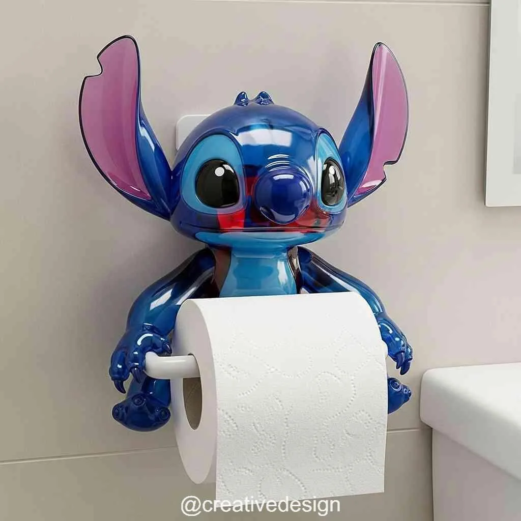 Stitch-Themed Toilet Paper Holder: A Whimsical Touch of Ohana for Your Bathroom