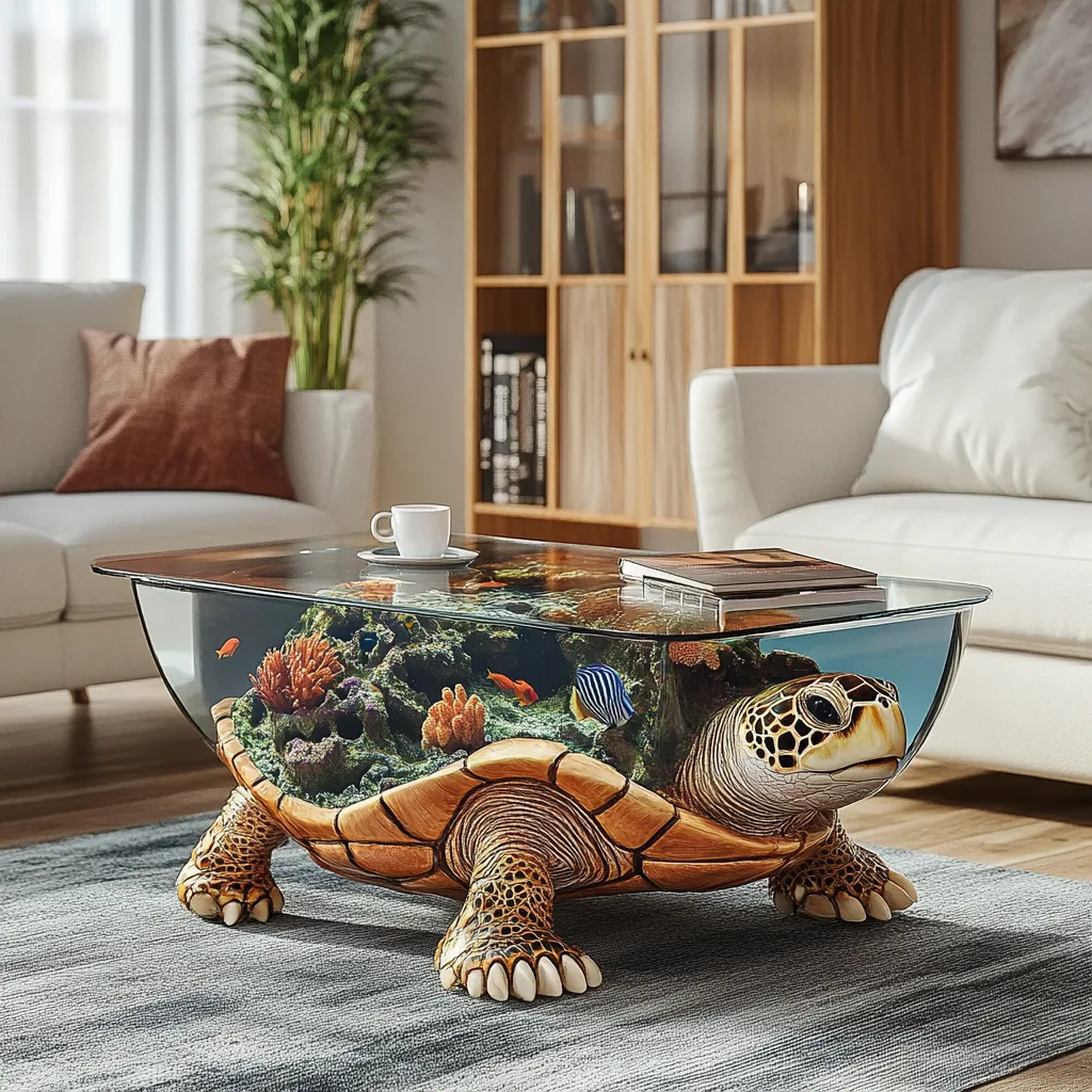 Turtle Aquarium Coffee Tables: Tranquility and Function Combined