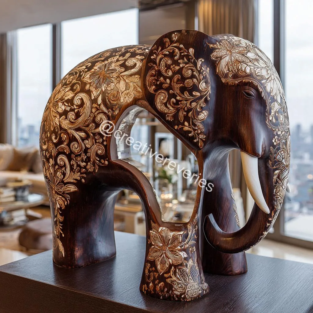 Elephant-Shaped Decorative Mirror: Elegance with a Touch of the Exotic