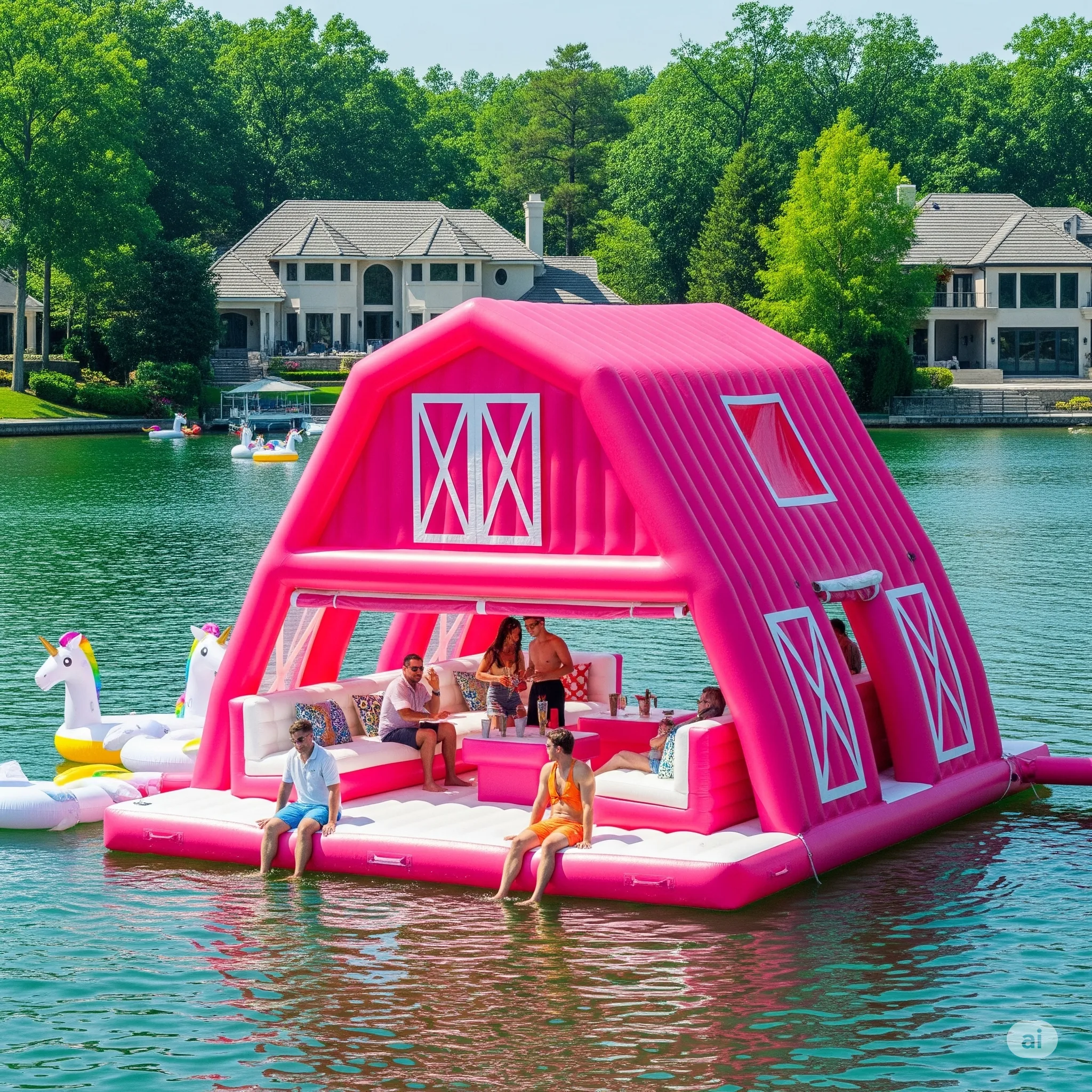 What Are Inflatable Barn Lake Floats?