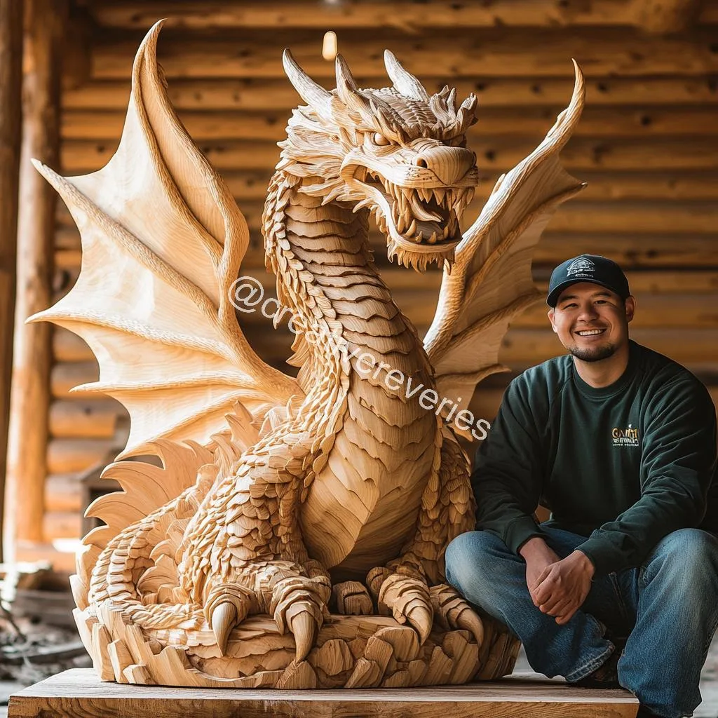 Mind-Blowing Dragon Wood Carving: Where Craftsmanship Meets Mythical Majesty
