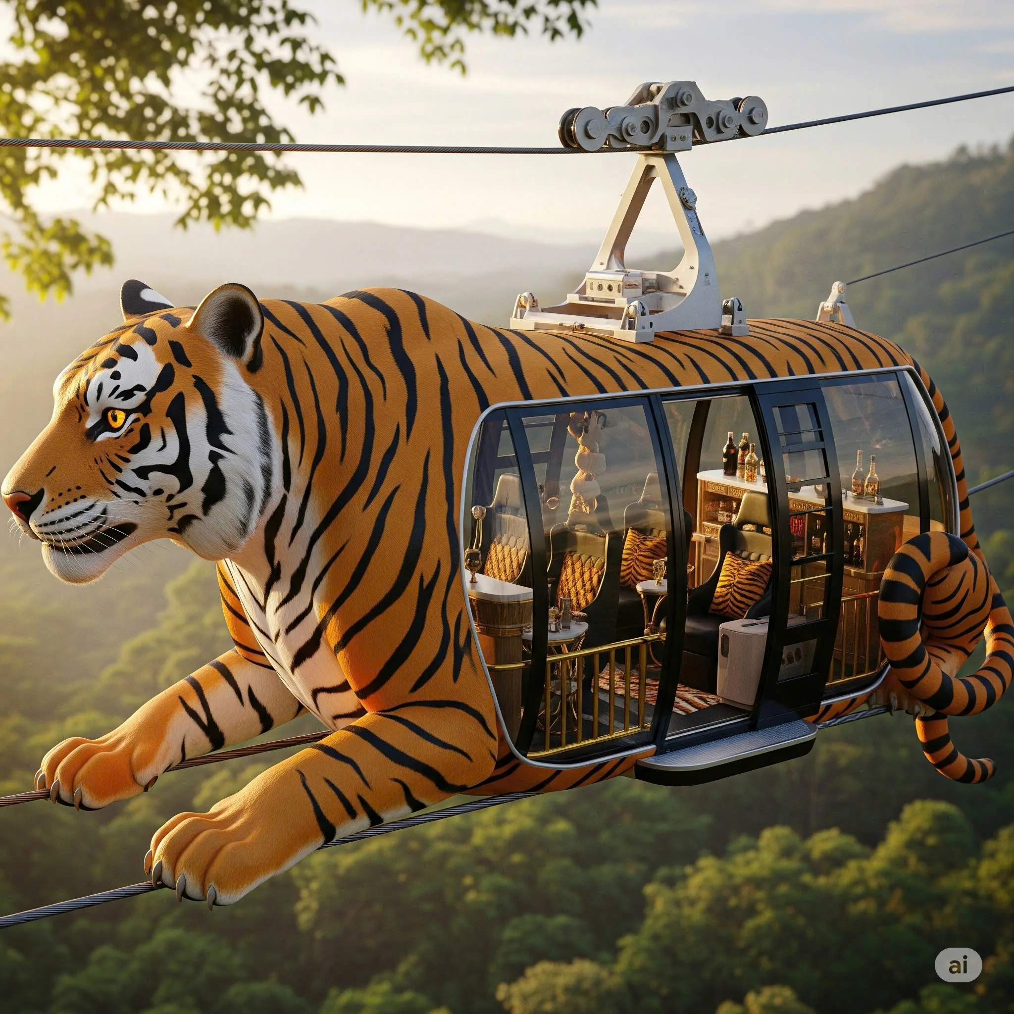 Tiger-Shaped Cable Car