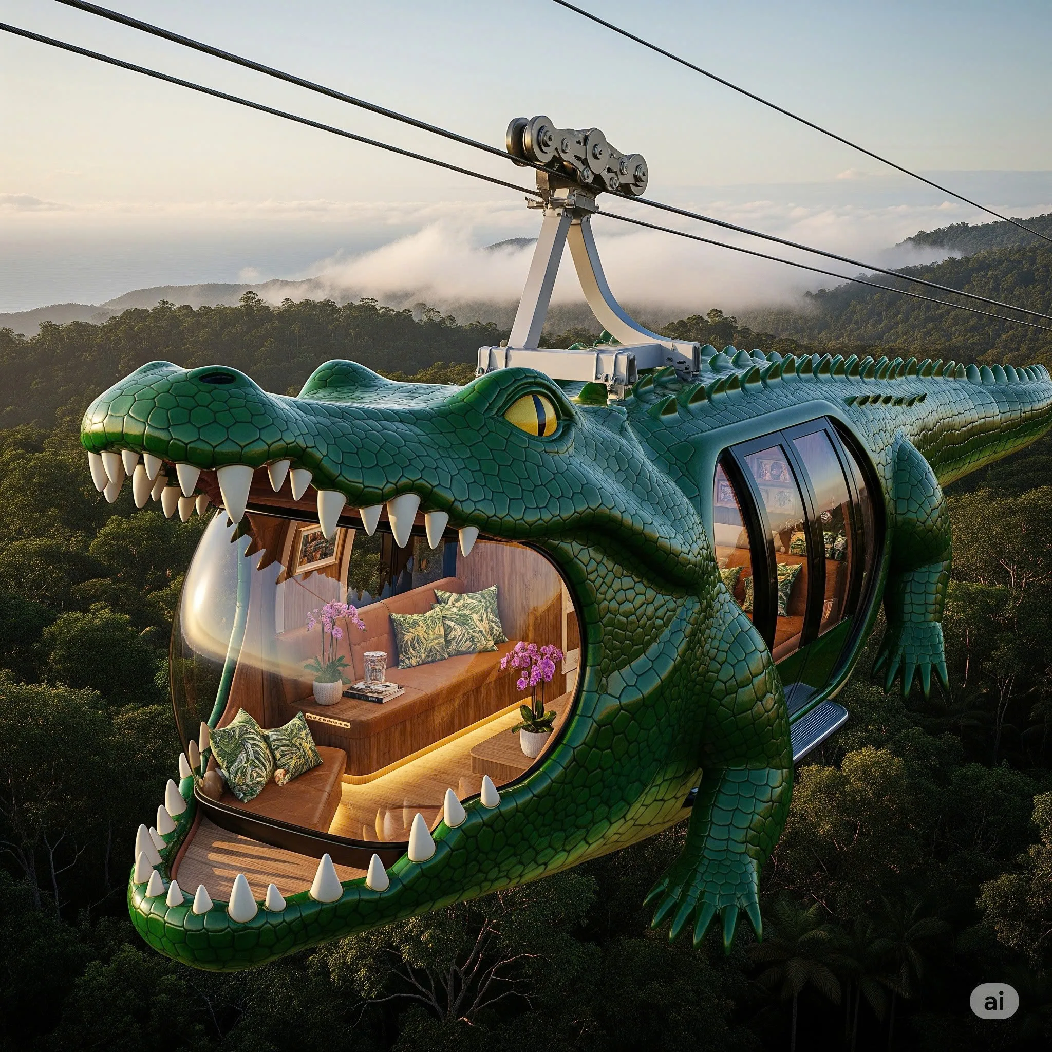 Crocodile-Shaped Cable Car