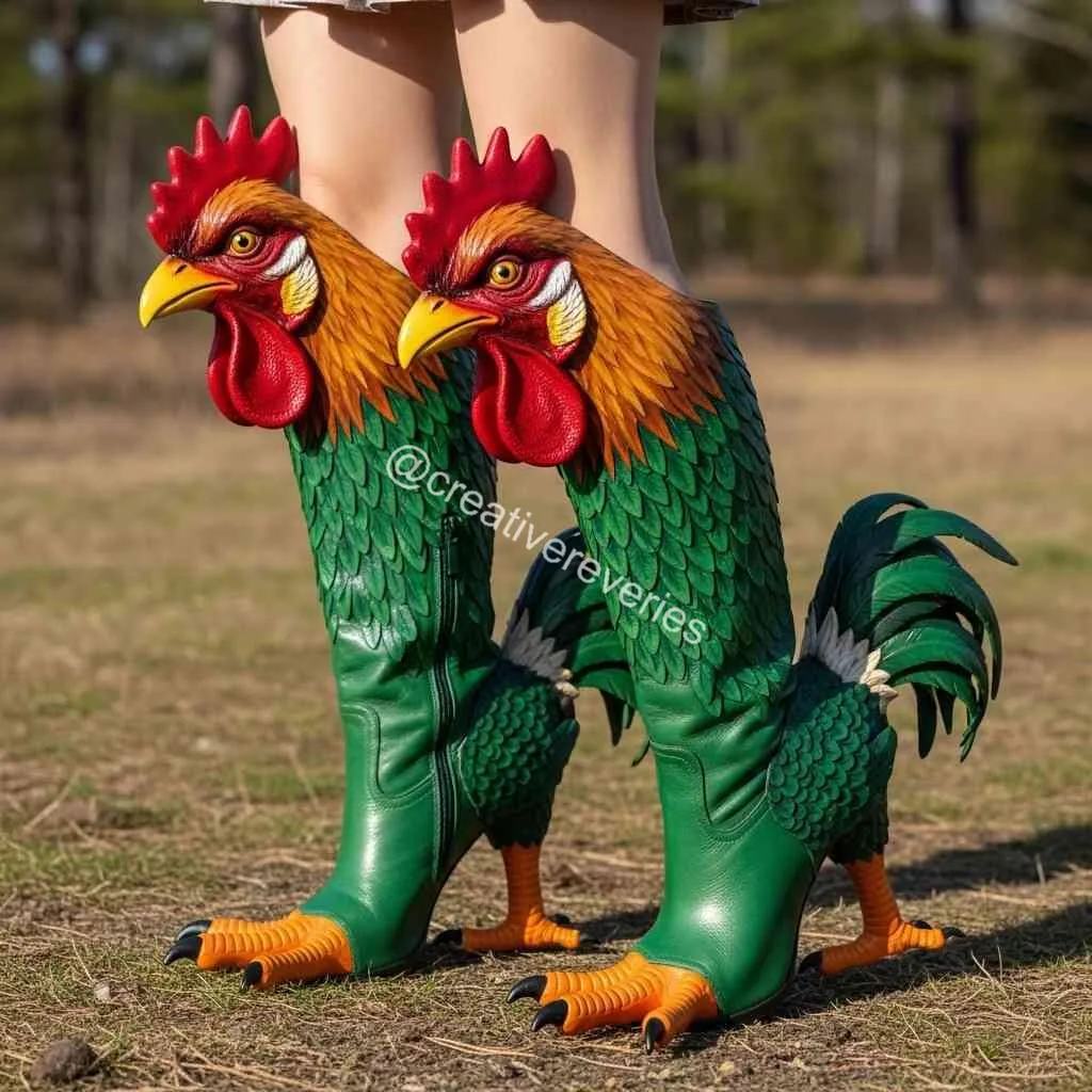 Let Your Feet Do the Squawking with Chicken-Shaped Boots