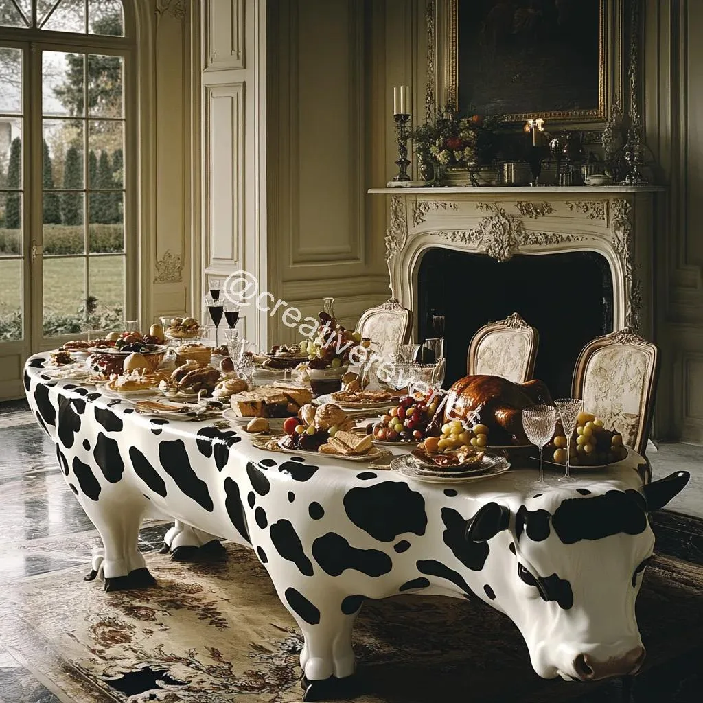 Cow Table Design: Where Feline Charm Meets Outdoor Utility