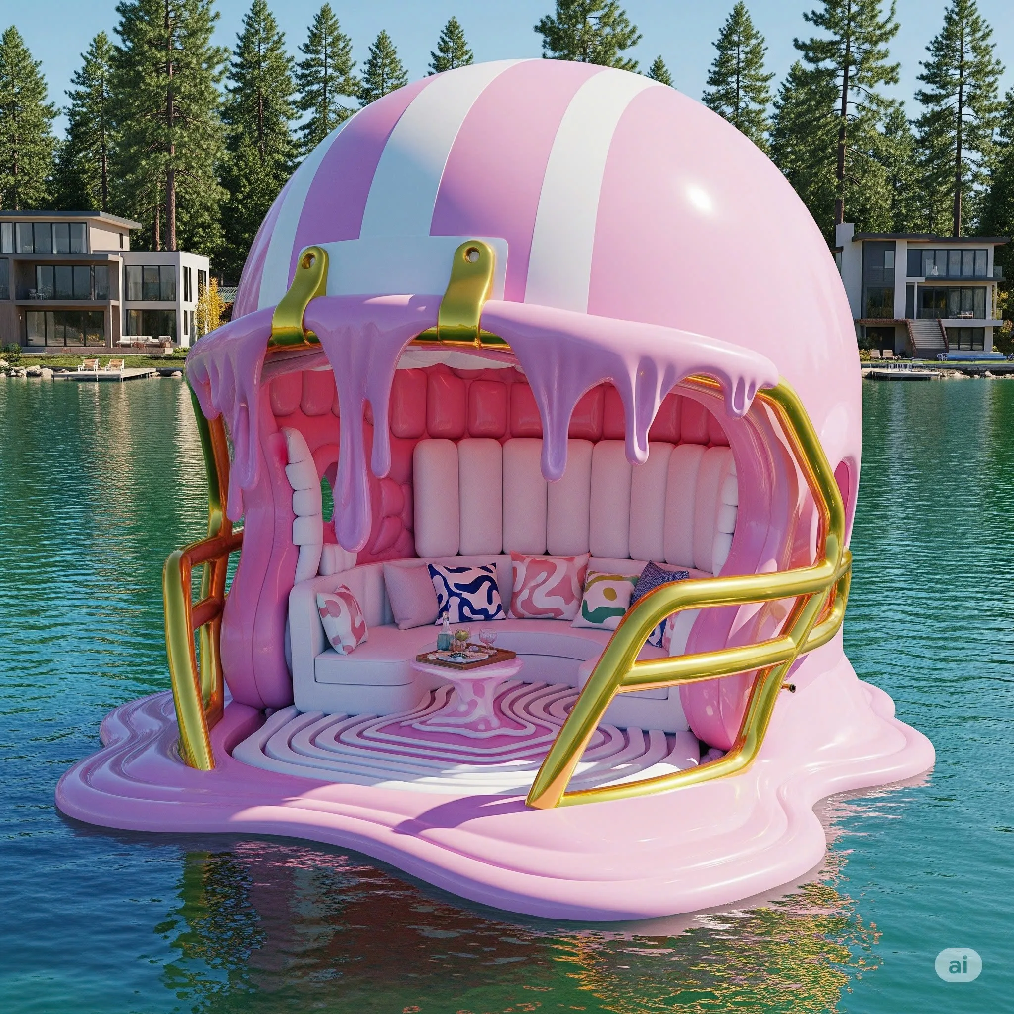 Examples of How People Are Incorporating Football Helmet Lake Floats