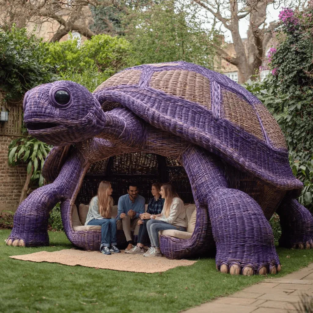 Discover the Comfort and Style of Giant Turtle Rattan Lounging Pods