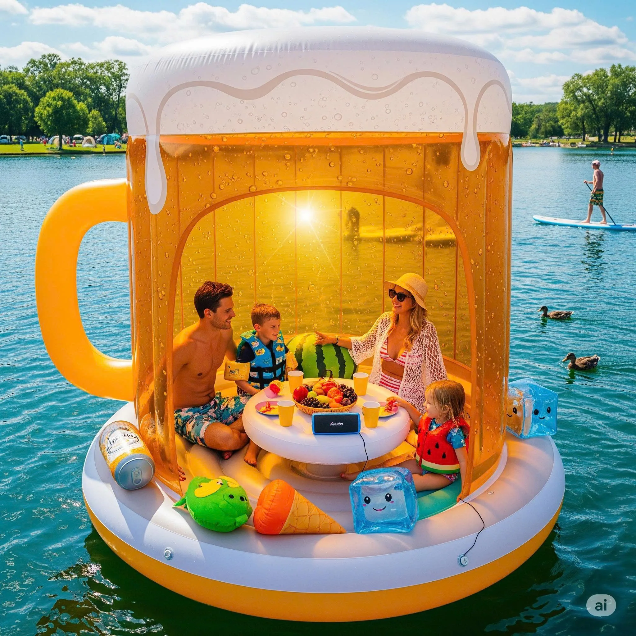 Dive into Fun with an Inflatable Beer Mug Float for Ultimate Pool Parties