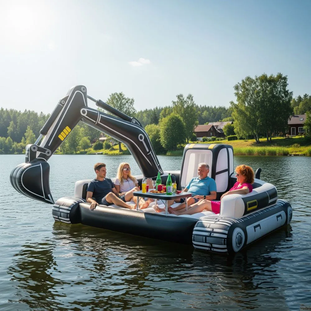 How to Use Inflatable Excavator Lake Floats