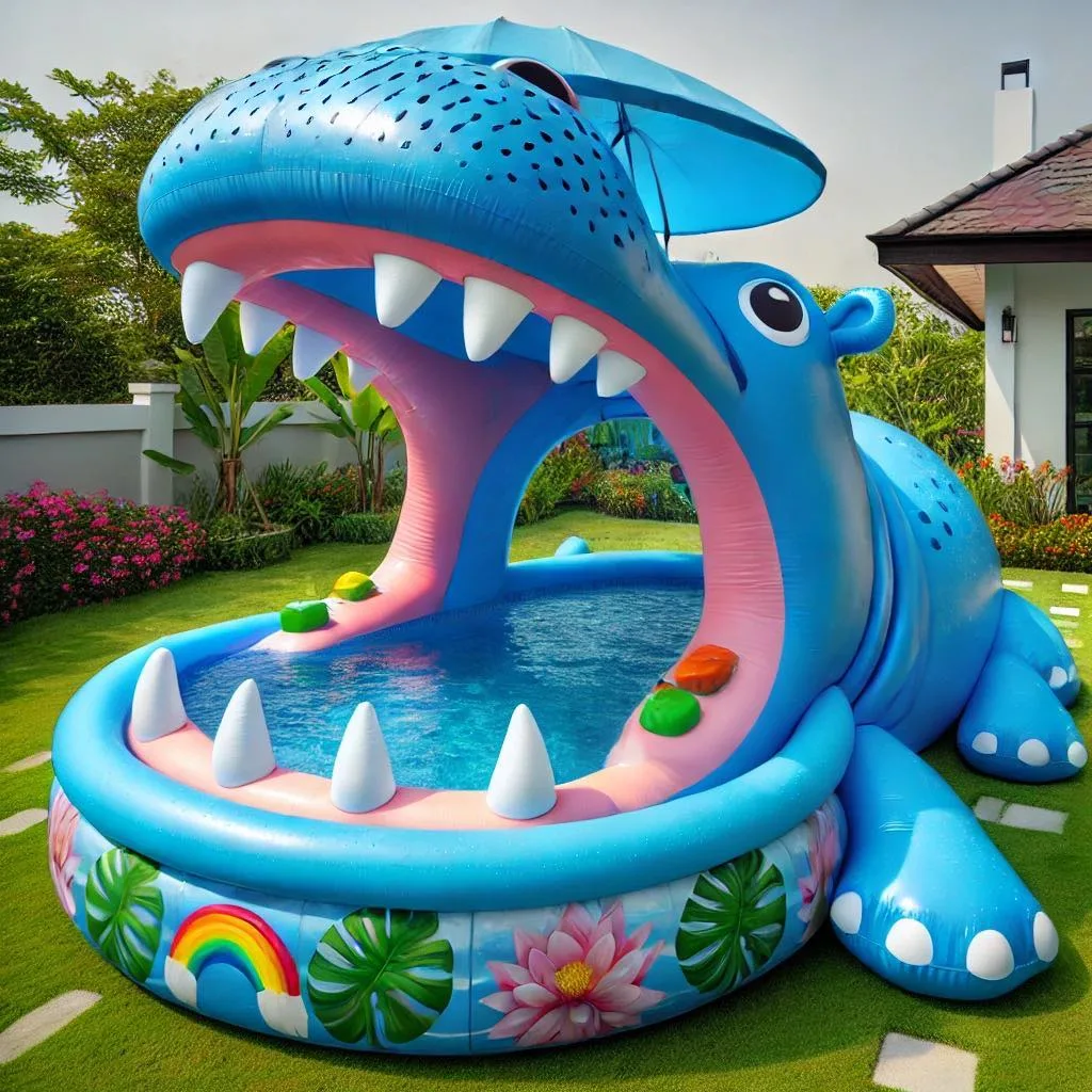 Fun Activities in the Inflatable Hippo Pool