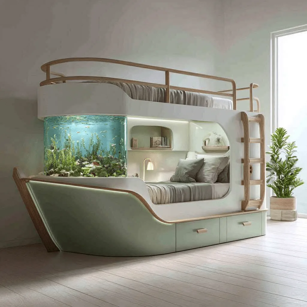The Benefits of Nautical-Themed Bunk Beds with Built-In Aquariums