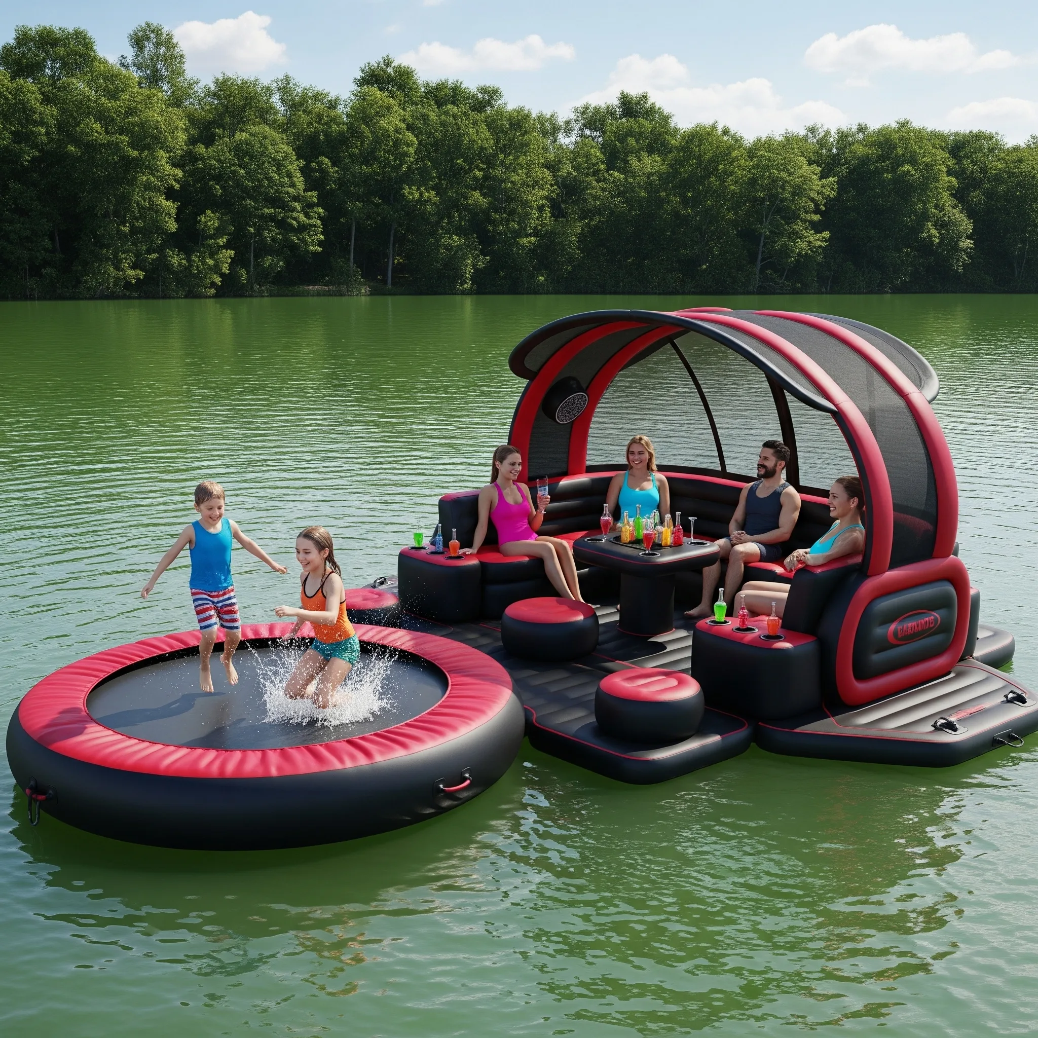 How to Use Inflatable Party Floats with Built-in Trampolines