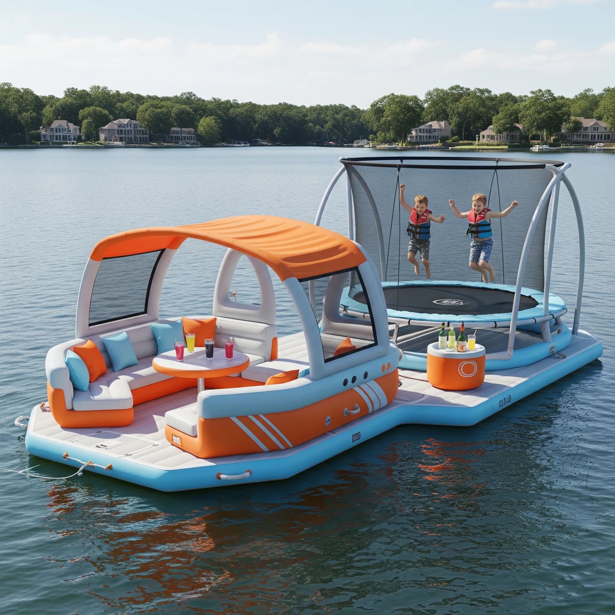 How to Use Inflatable Party Floats with Built-in Trampolines