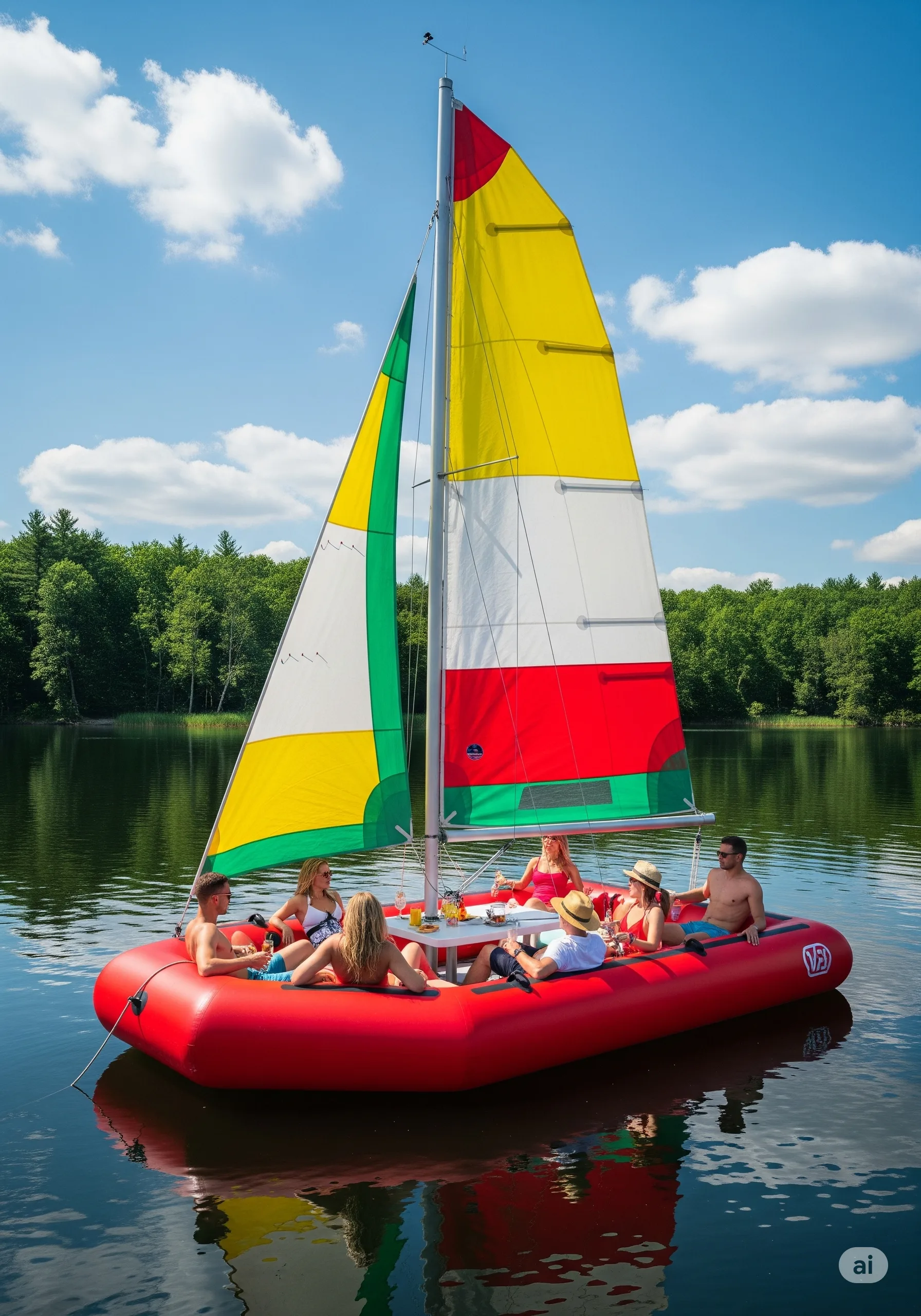 Inflatable Sail Boat Lake Floats: Serenity with a Sail