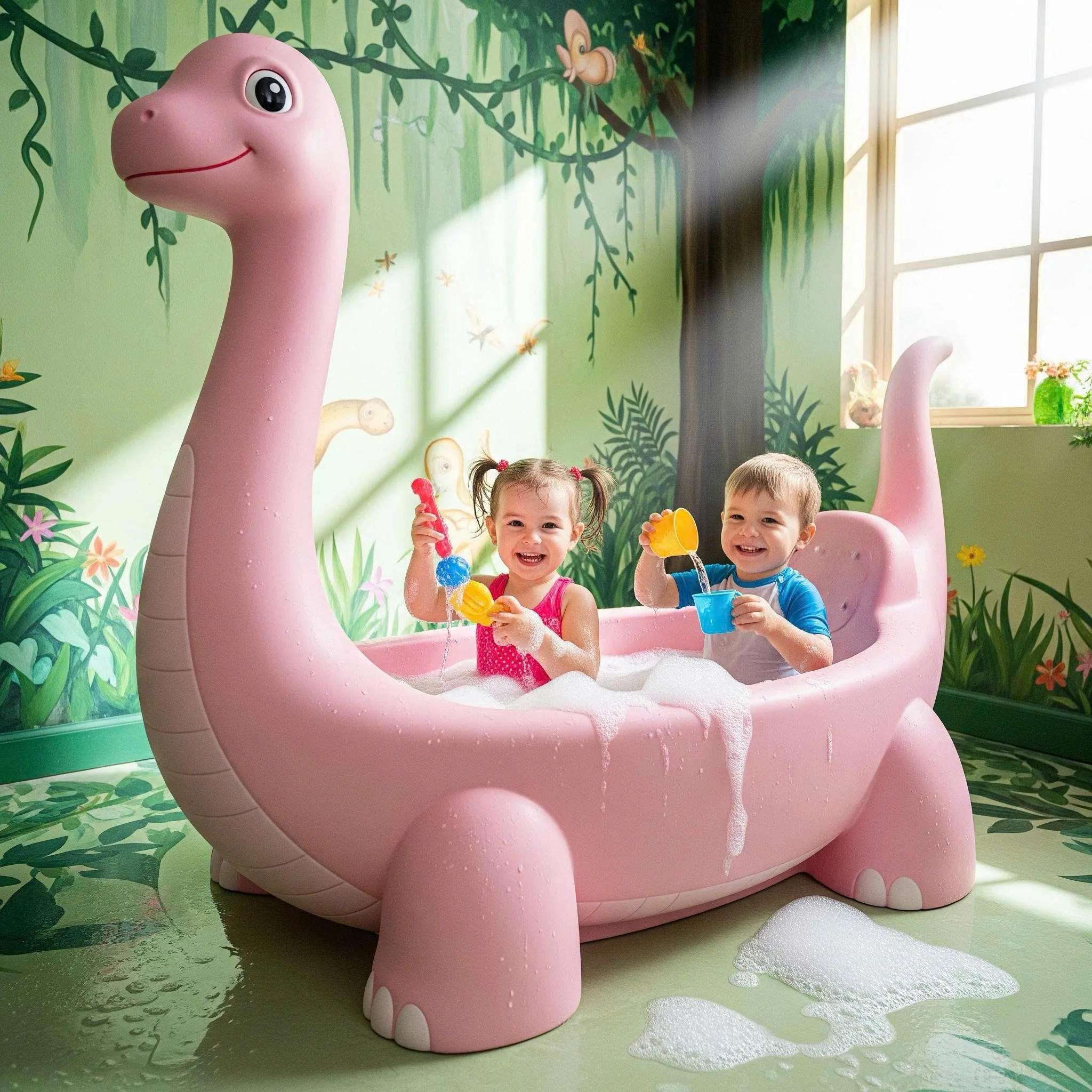 Prehistoric Luxury: Step Into a Dinosaur Bathtub