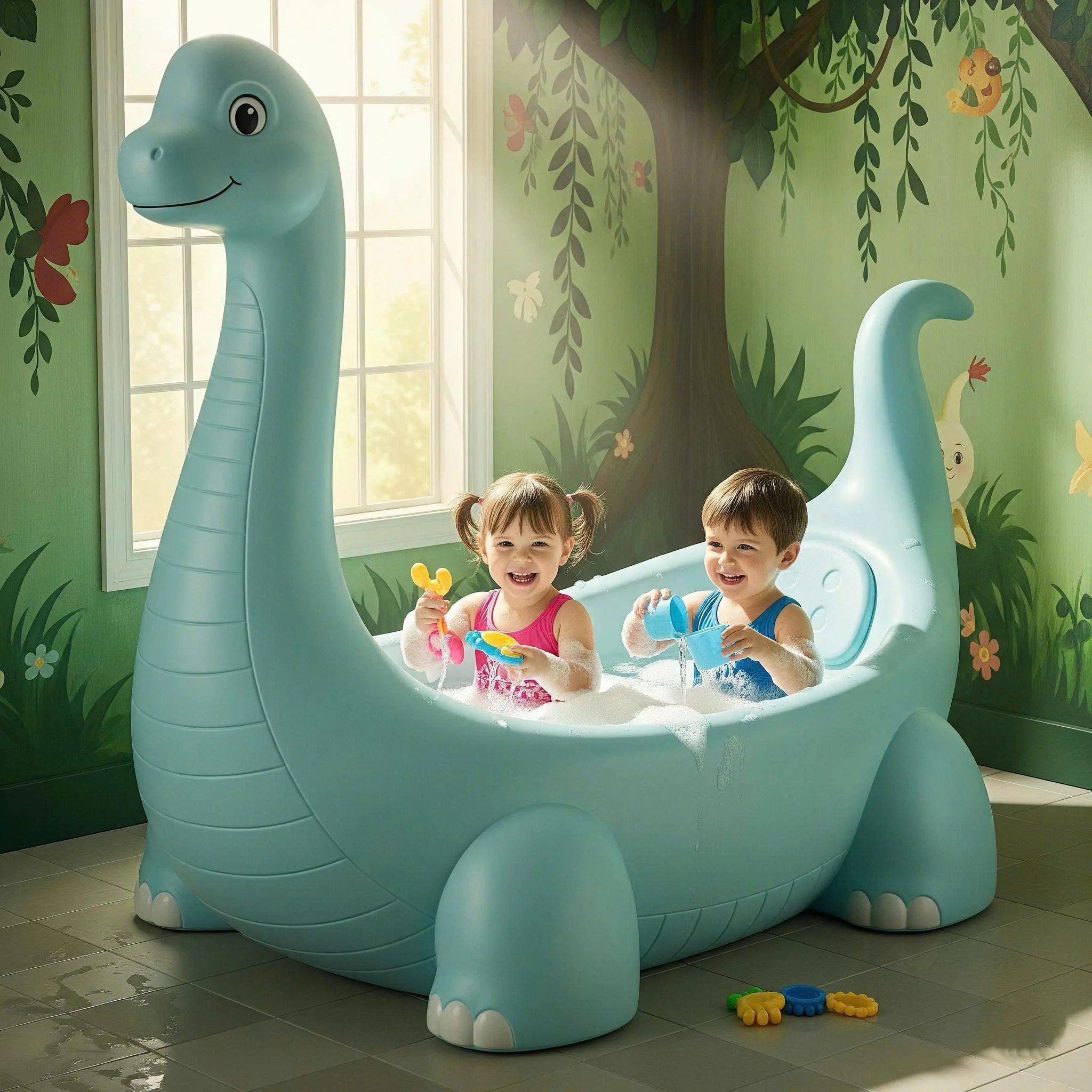 Prehistoric Luxury: Step Into a Dinosaur Bathtub