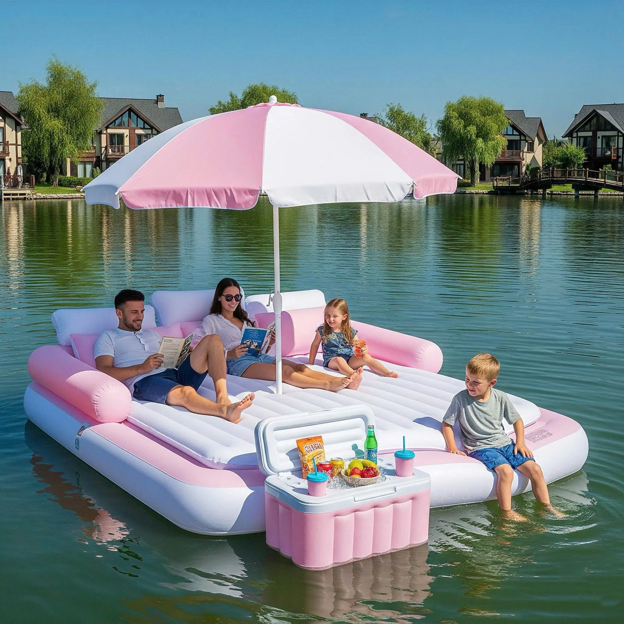 Discover the Ultimate Relaxation Experience with an Inflatable Floating Lounge with Canopy - Perfect for Your Summer Retreats