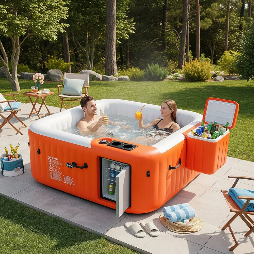 Transform Your Relaxation Routine with Inflatable Hot Tubs with Fridge and Coolers – The Ultimate Luxury on a Budget