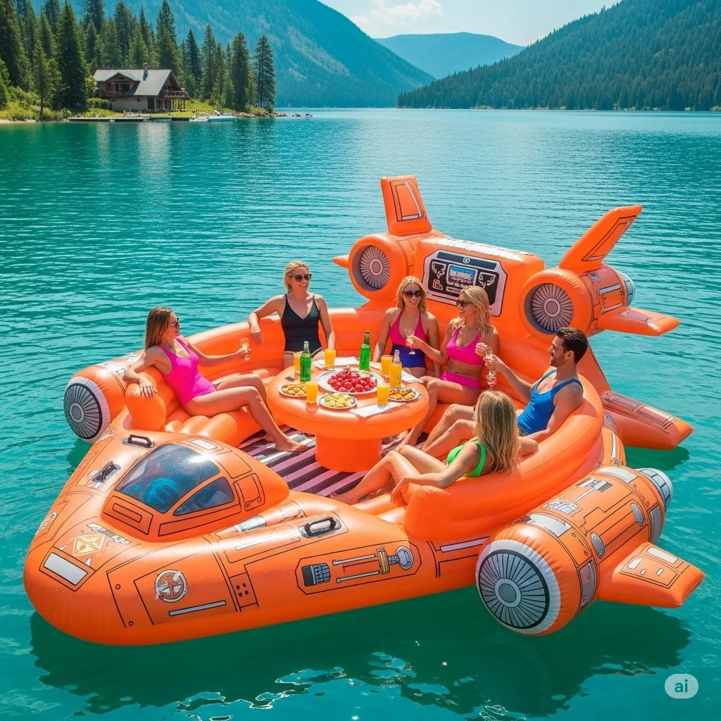 Enter the Inflatable Sci-Fi Spaceship Party Float — the latest innovation in poolside fun that blends whimsical fantasy with jaw-dropping design