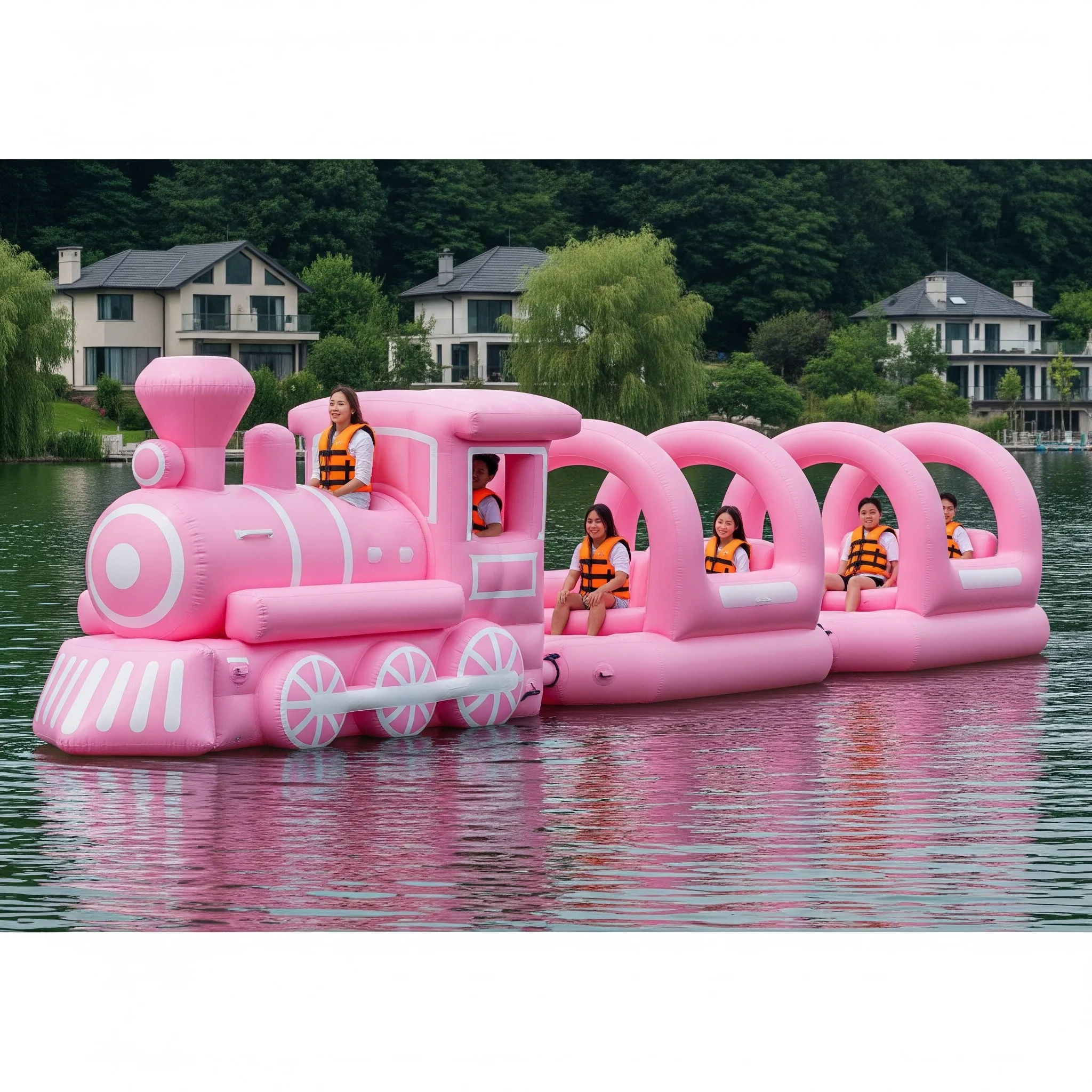 Splash into Fun: The Ultimate Guide to Inflatable Train Lake Floats with a Jumpy House