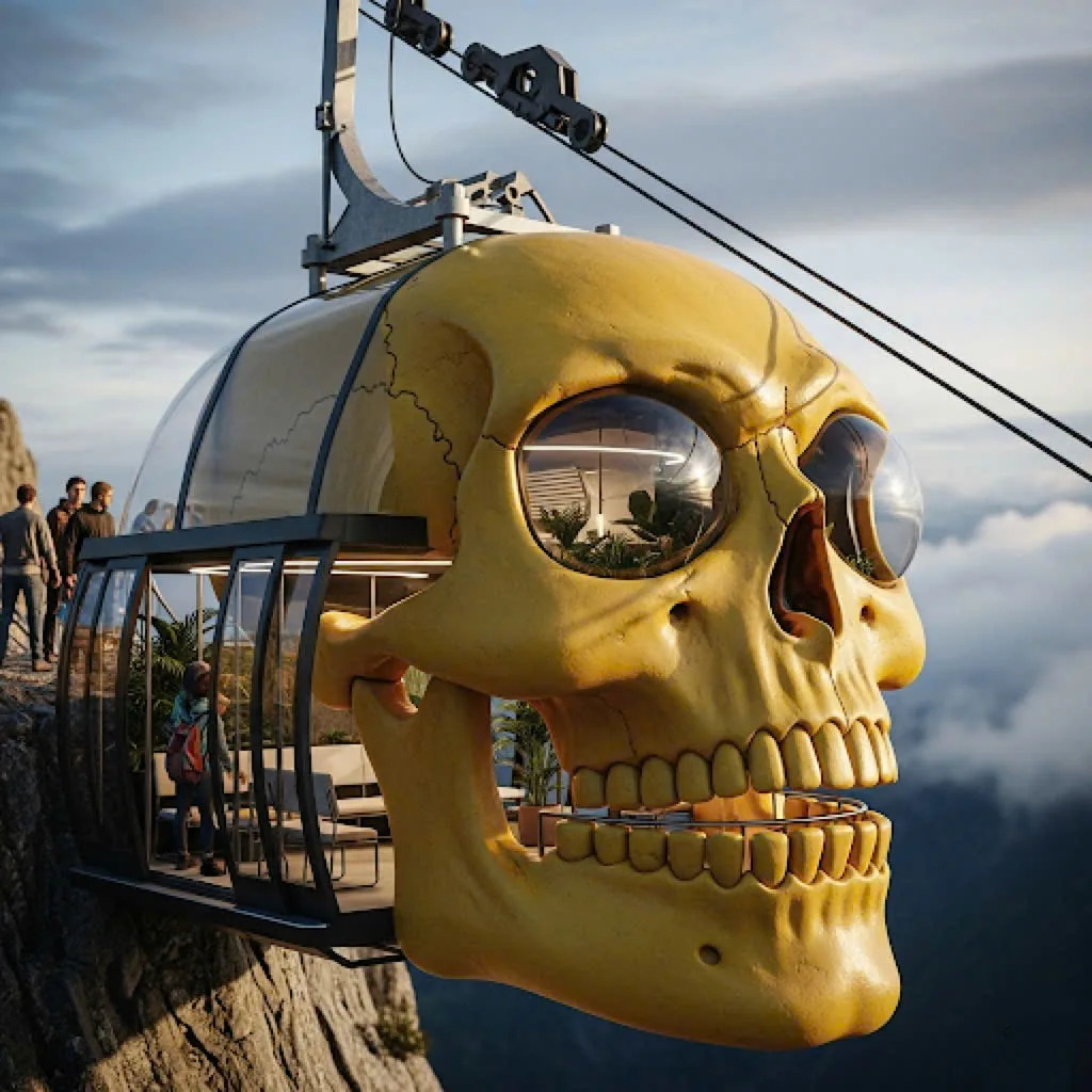 The Unique Design and Engineering of the Skull Shaped Cable Car