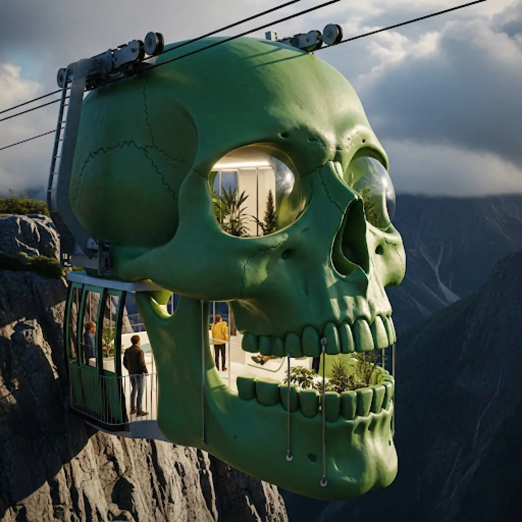 The Unique Design and Engineering of the Skull Shaped Cable Car