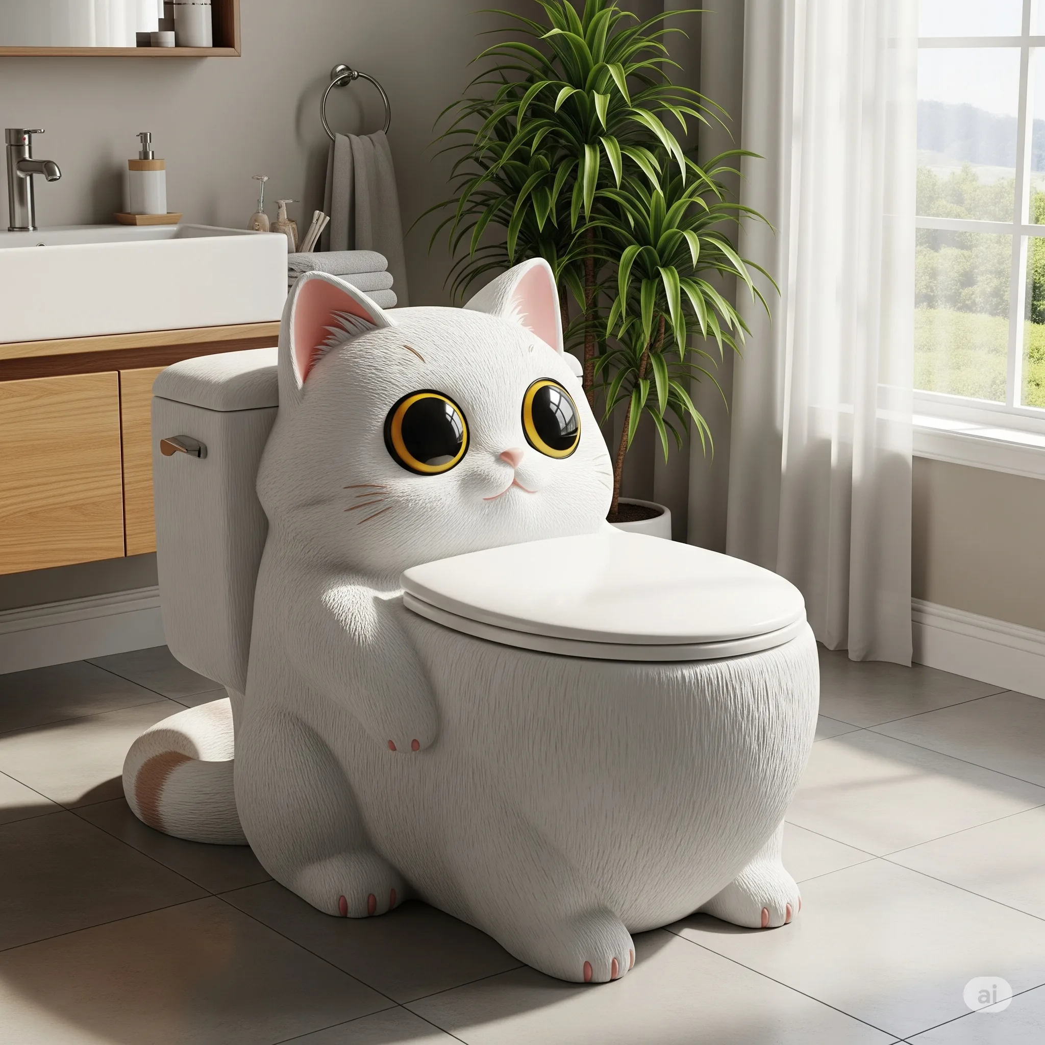 Cute Cat Toilets as Lifestyle Symbols