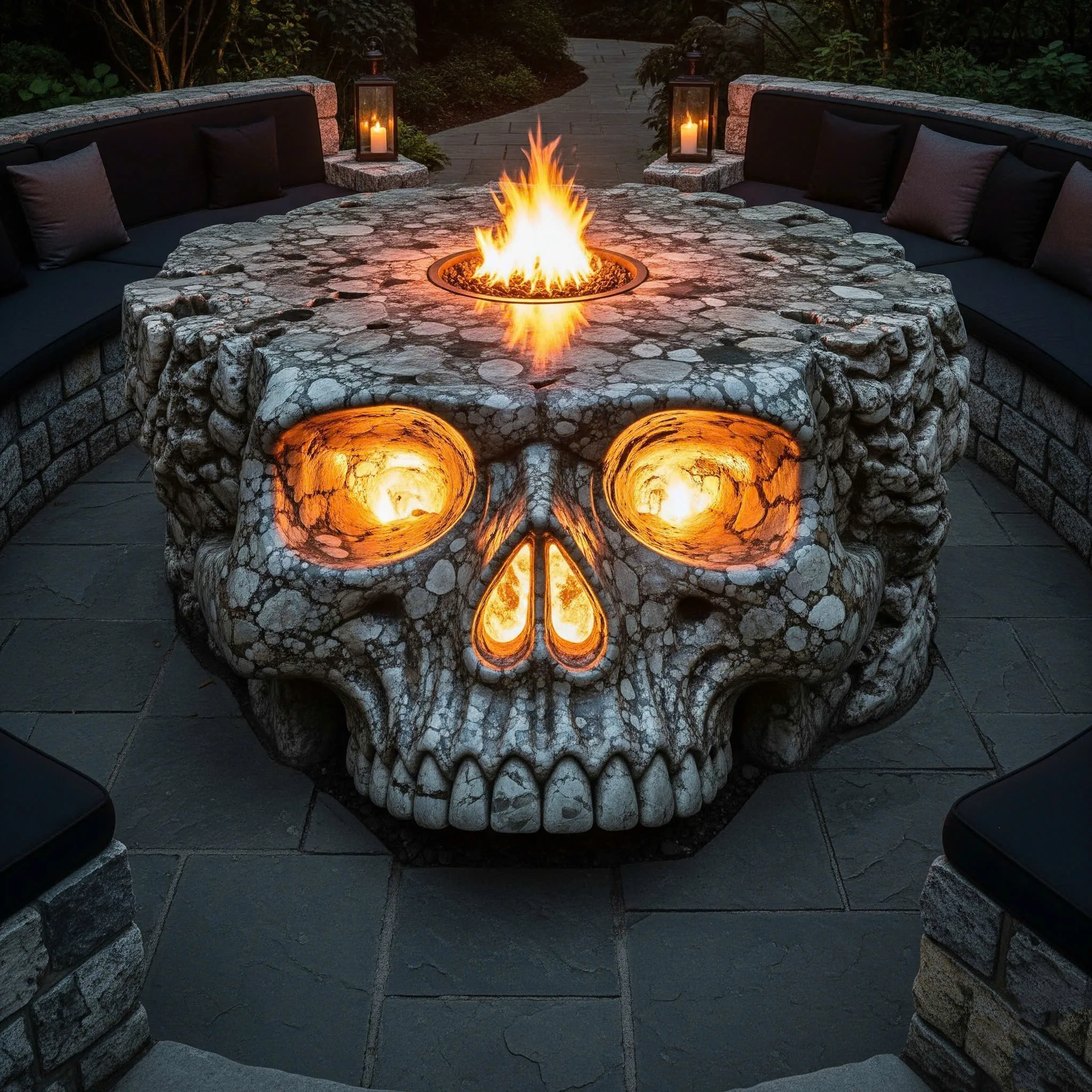 Stone Skull Shaped Fire Tables: Where Art Meets Flame