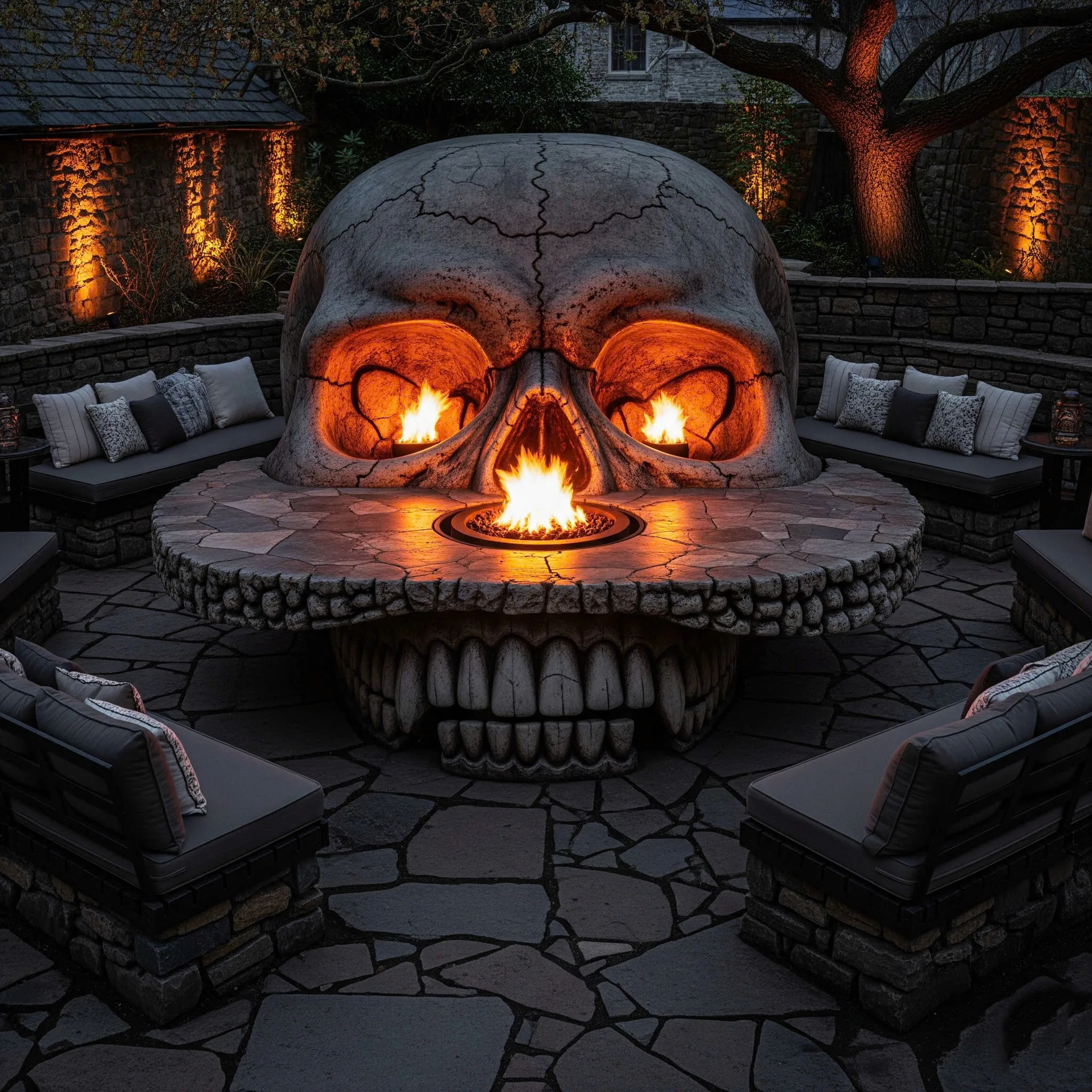 Stone Skull Shaped Fire Tables: Where Art Meets Flame