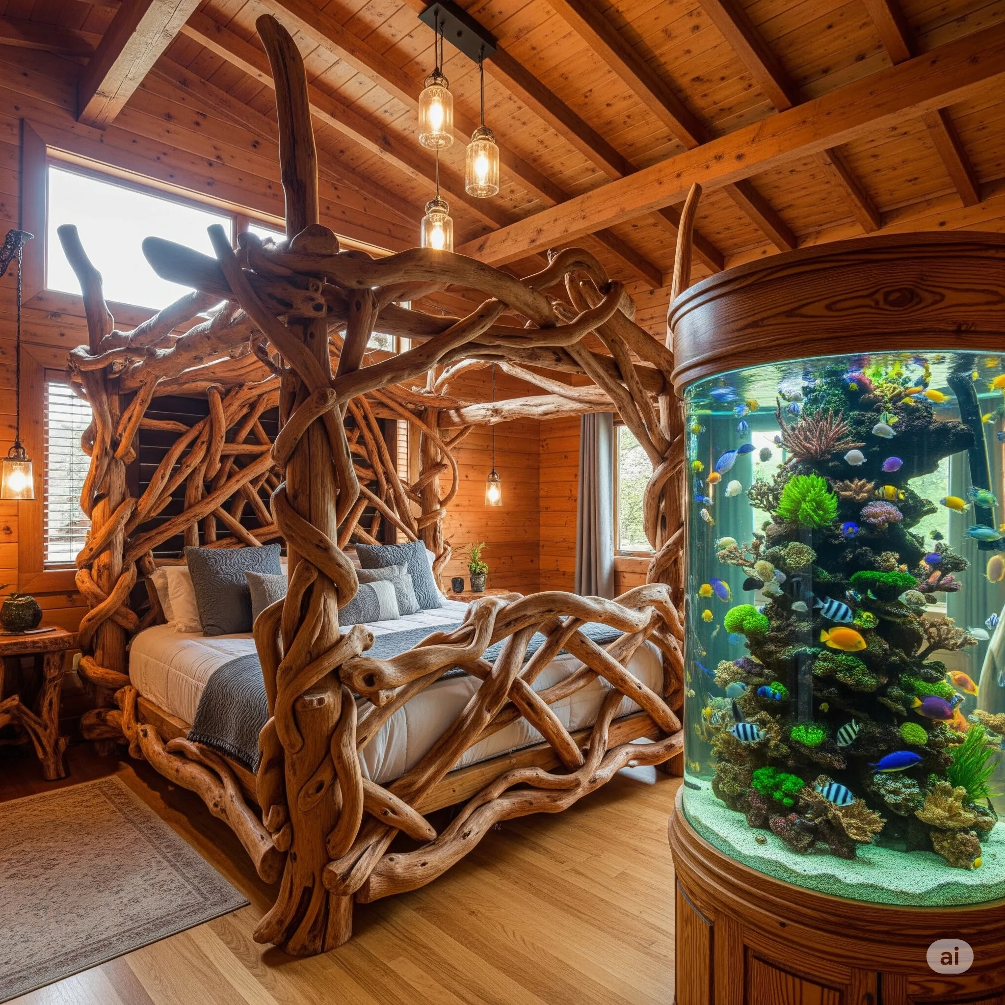 Wooden Aquarium Beds: Sleeping Surrounded by Underwater Serenity