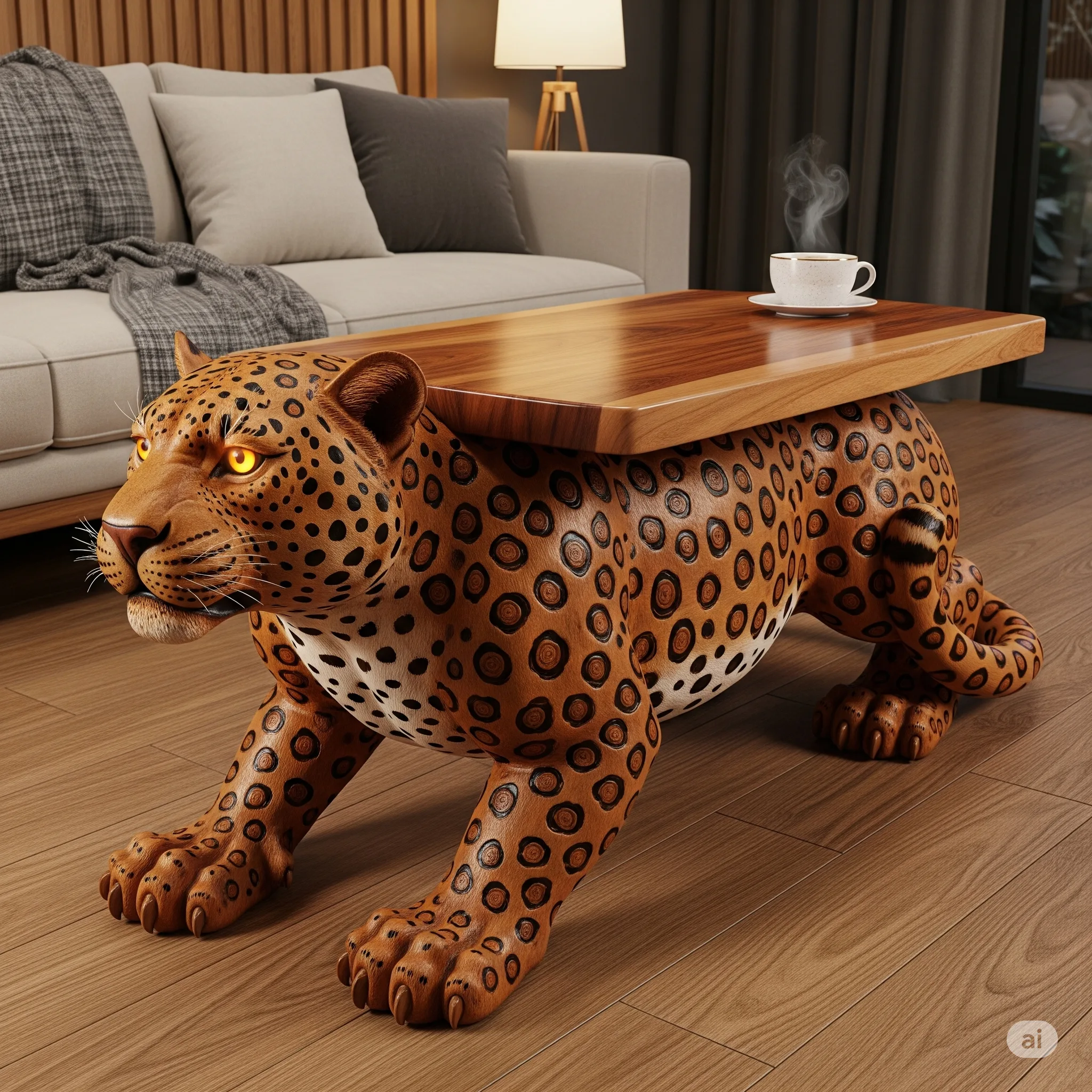 Styling the Wooden Leopard Coffee Table