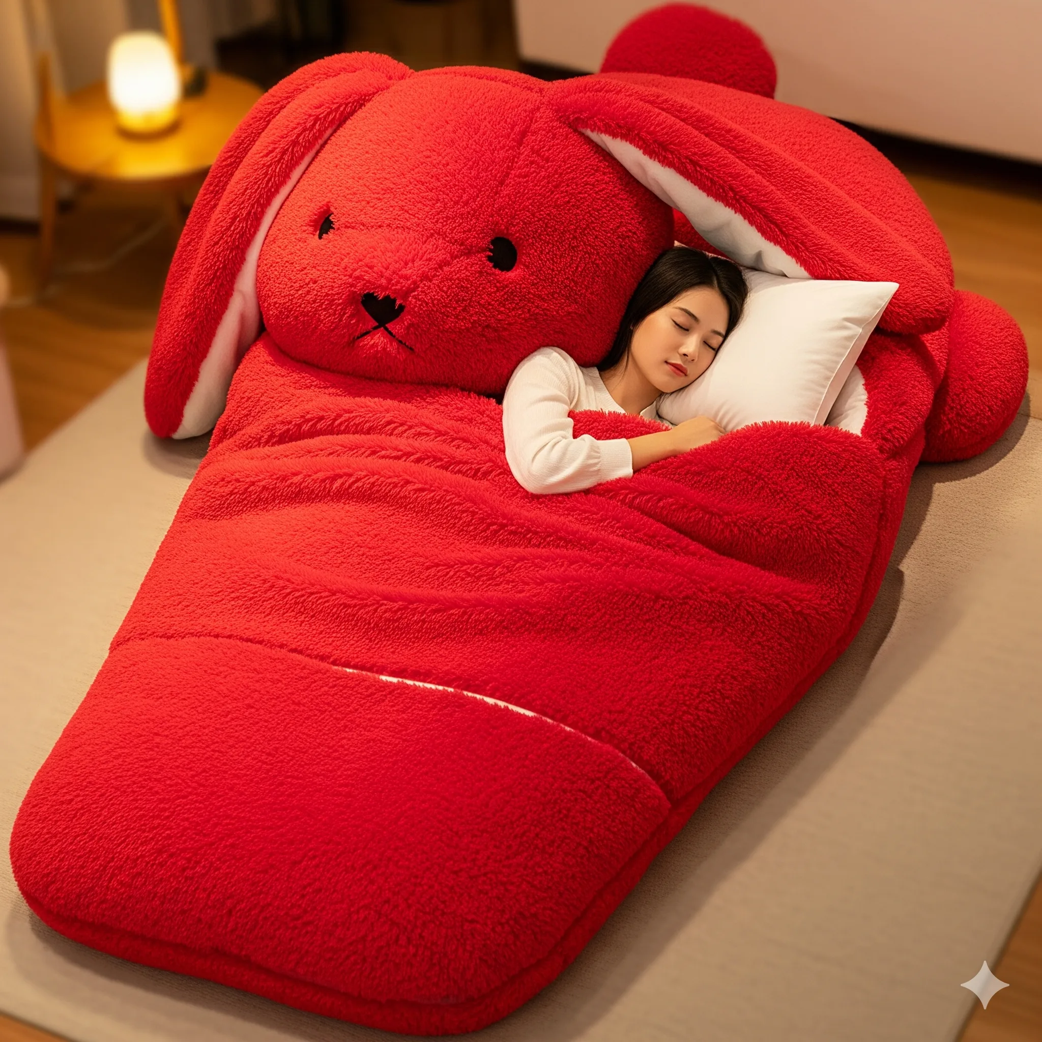 Fluffy Rabbit Sleeping Bags versus Blanket Snuggle Items