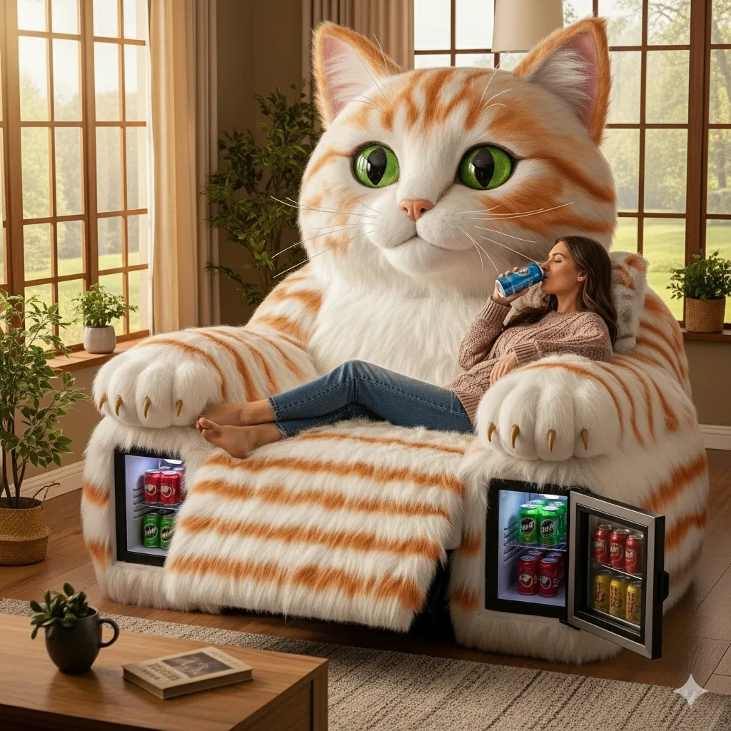 Embracing Comfort and Convenience - Why Giant Cat Recliners with Mini Fridges Make a Statement