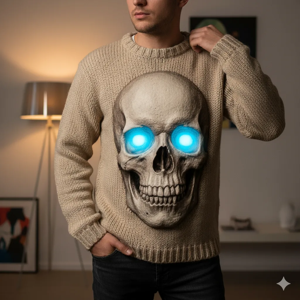 The Artistry Behind the 3D Skull Sweater - Crafting a Statement Piece That Stands Out