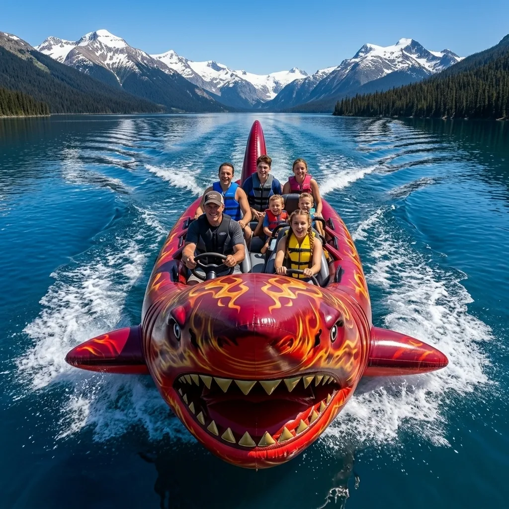 How to Use the Giant Inflatable Shark Speed Boat